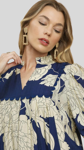 Aria Navy Print Dress