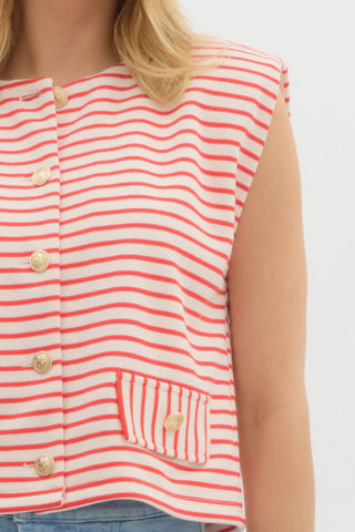 Kayley Red Stripe Top