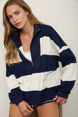 Greta Navy Stripe Pullover