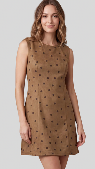 Goldie Taupe Dot Dress