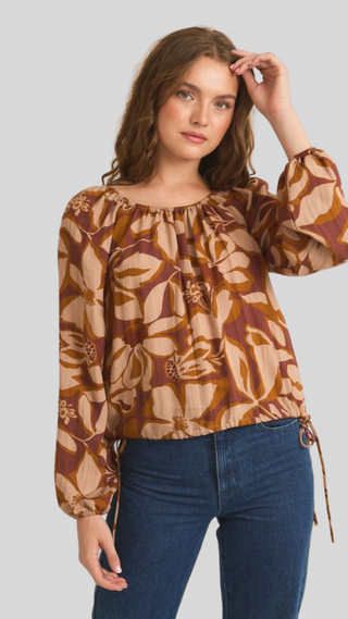 Delilah Burgundy Floral Top