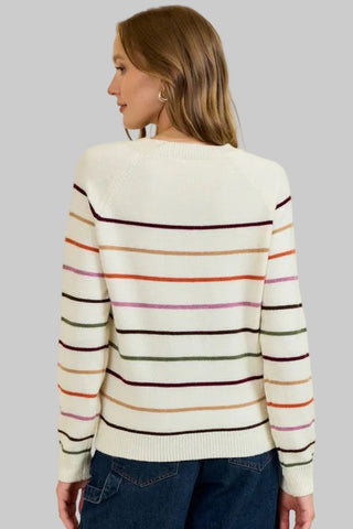 Sarah Ivory Multi Stripe Sweater