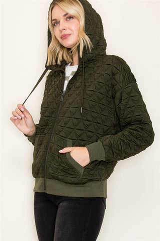 Allison Olive Zip Up Hoodie