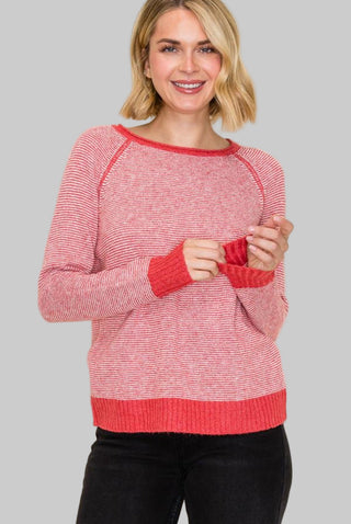 Saige Red Stripe Sweater