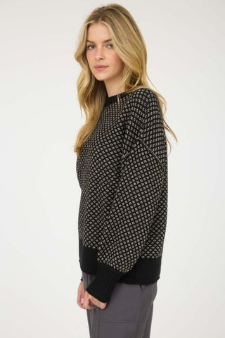 Lettie Black Jacquard Sweater