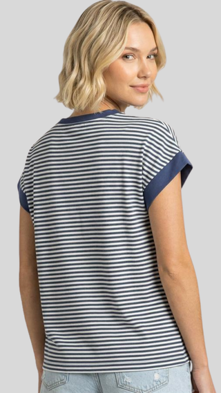 Janelle Denim Stripe Top