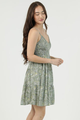 Mandy Green Print Dress