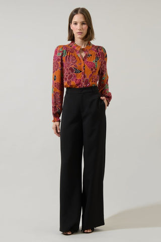 Maren Rust Print Top