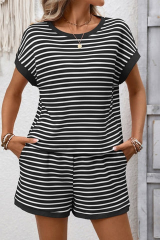 Stacia Black Stripe Set