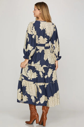 Ellis Navy Floral Dress
