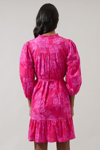 Stella Fuchsia Print Dress
