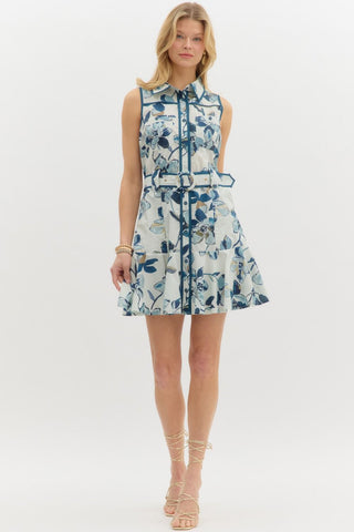 Chelsea Navy Print Dress