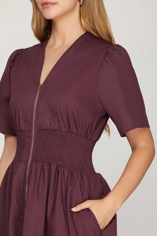 Katherine Plum Zip Dress
