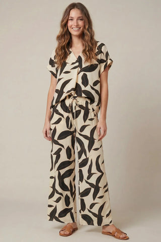 Alara Black Print Pant