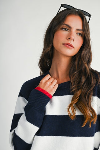 Krista Navy Stripe Sweater