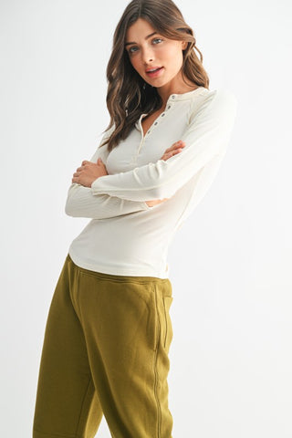 Quinn Wheat Ribbed Top