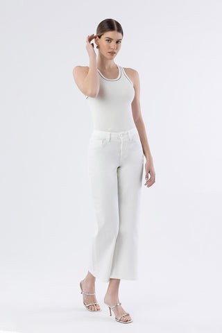 Iris White Wide Leg Denim