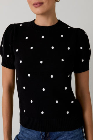 Violet Black Polka Dot Sweater