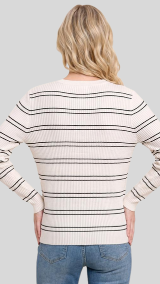 Marty Ivory/Black Striped Sweater