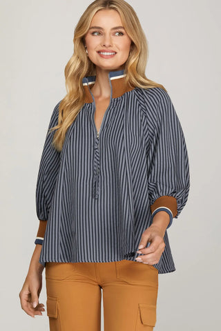 Lindy Navy Stripe Top