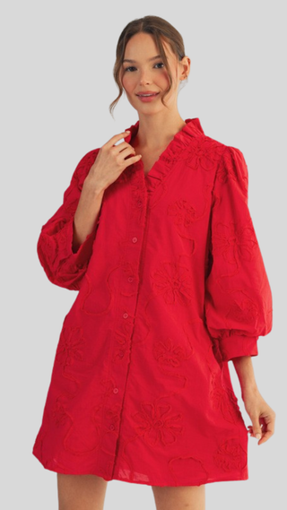 Lauren Red Textured Dress