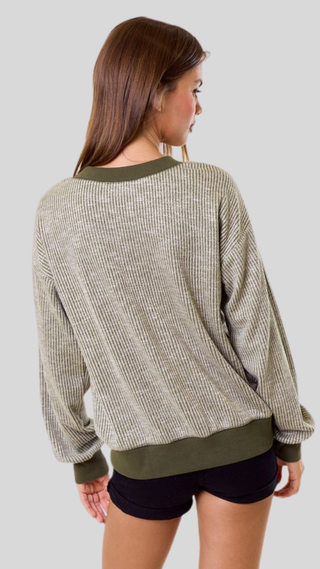 Miranda Olive Ribbed Top