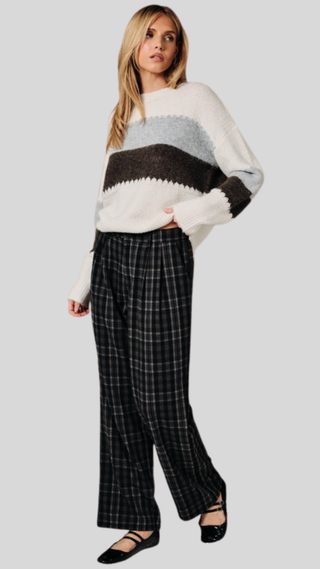 Kenna Cream Color Block Sweater