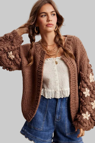 Stacy Mocha Knit Cardigan