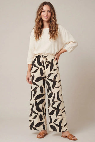 Alara Black Print Pant