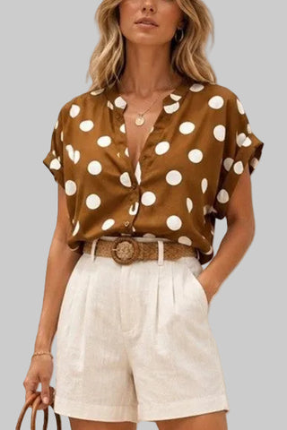 Teresa Mocha Polka Dot Top