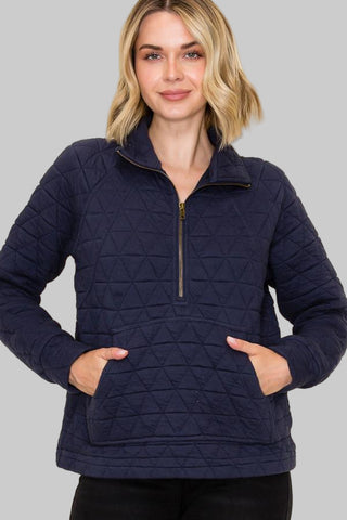 Jordan Navy Quilted Pullover