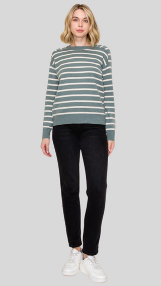 Callie Dusty Jade Stripe Sweater