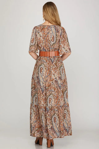 Charlotte Cinnamon Print Dress