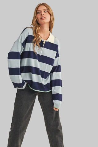 Amy Blue/Navy Stripe Sweater