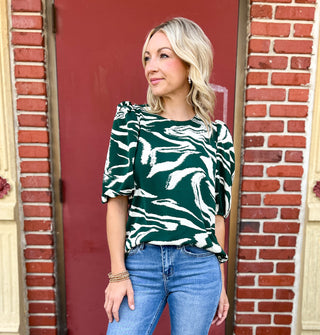 Jasmine Green Print Top