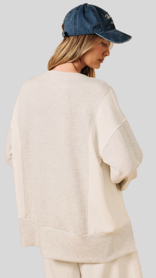 Jolie Grey Colorblock Top