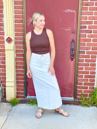 Ellison White Denim Skirt