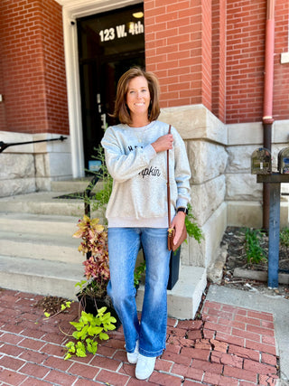 Lucia Grey Pumpkin Sweatshirt