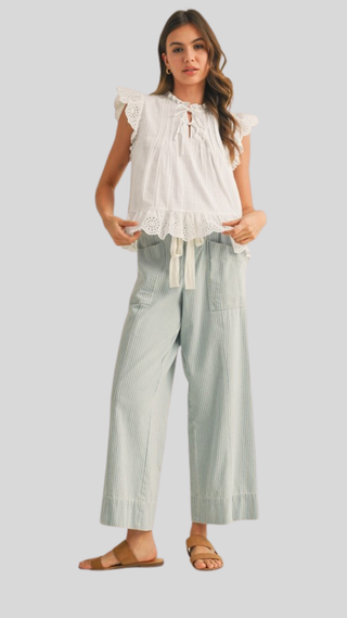 Cleo Light Blue Stripe Pant
