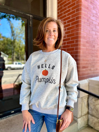 Lucia Grey Pumpkin Sweatshirt