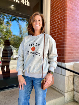 Lucia Grey Pumpkin Sweatshirt