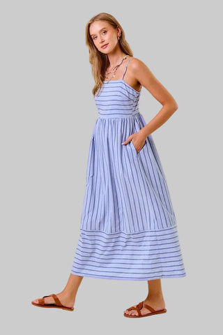 Mindy Blue Stripe Maxi