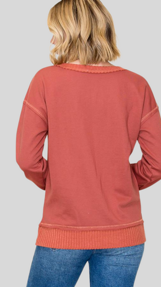 Zuri Rust Pullover