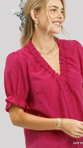 Sabrina Berry Ruffle Top
