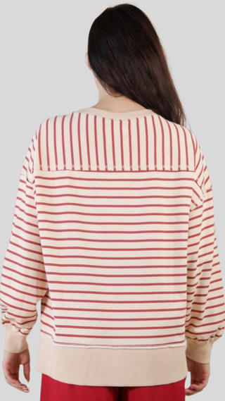 Hallie Beige/Brick Pullover