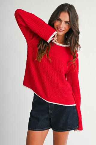 Carmen Red Trim Sweater
