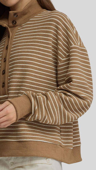 Nora Camel Stripe Pullover