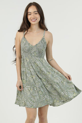 Mandy Green Print Dress