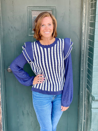 Tina Navy/White Stripe Sweater