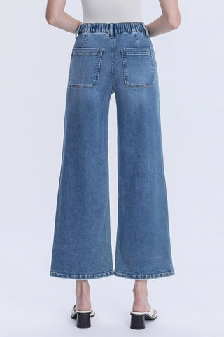 Teresa Elastic Waist Wide Jean